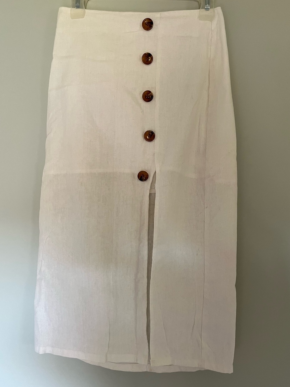 Women's White Button-Front Midi Skirt